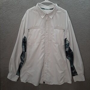 Legendary Whitetails Shirt Adult 2XL XXL Gray Ripstop Roll Tab Vented Fishing